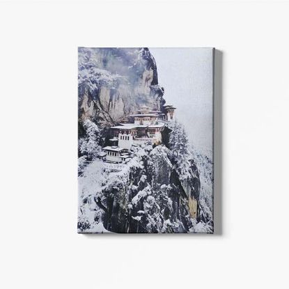 Picture of Taktsang Tiger Nest Winter Canvas Print