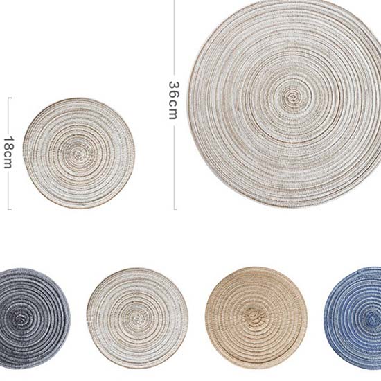 Round Linen Table Tea Placemat Insulation Pad Non Slip Table Mat Pad Coaster
